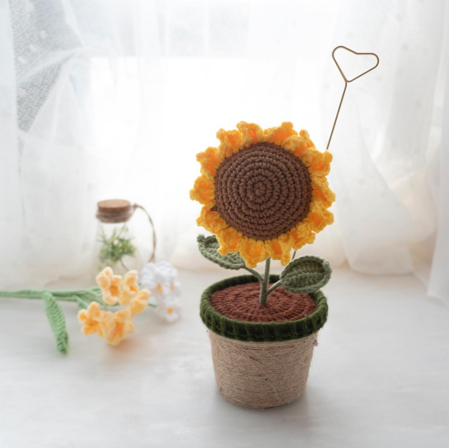 Sunflower🌻編織向日葵便簽夾小盆裁