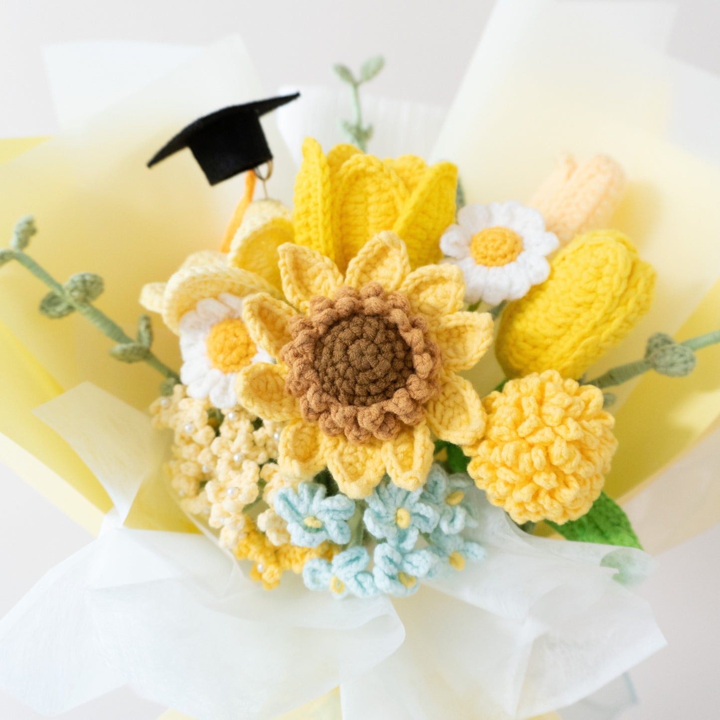 Starry💐編織向日葵鬱金香雛菊花束