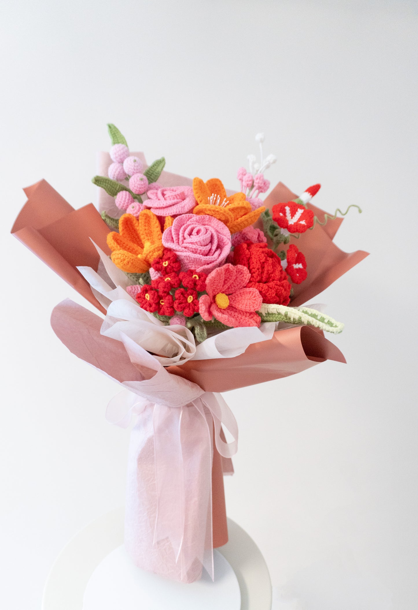 My Love💐編織鬱金香玫瑰牽牛花花束