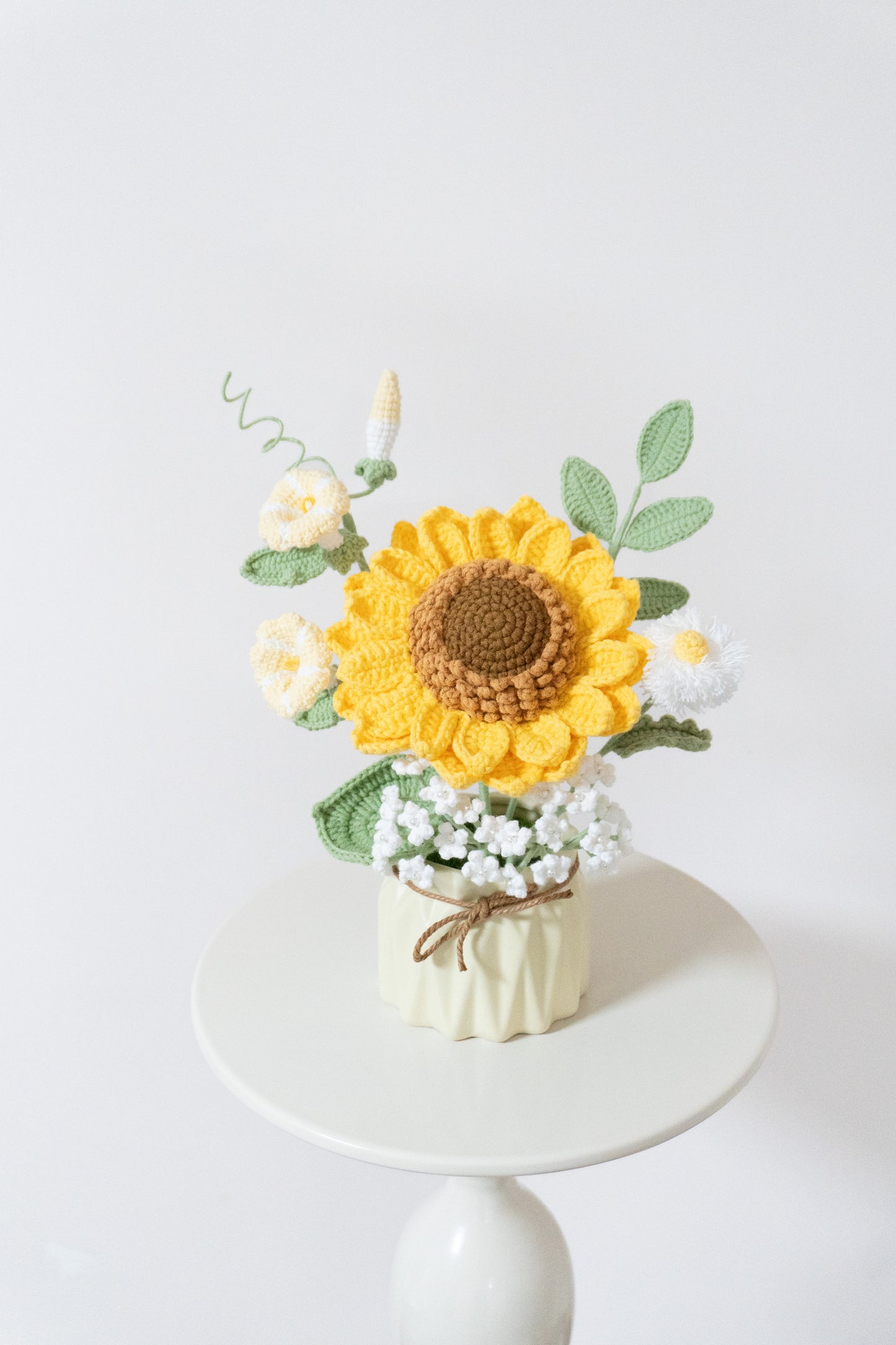 Morning🌸Sunflower, baby's breath, dandelion, woven flower small potted plant