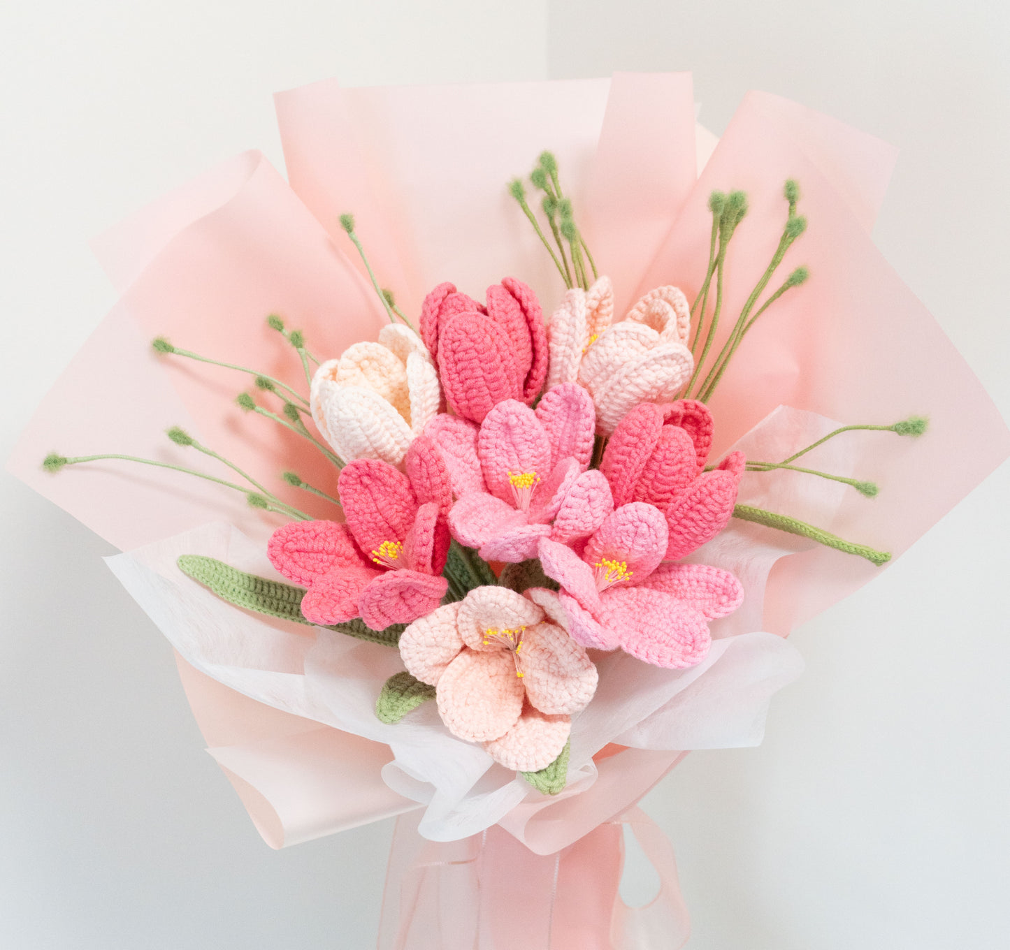Tulips💐8 tulips woven bouquet, blue, purple, pink, yellow, red, multiple colors available