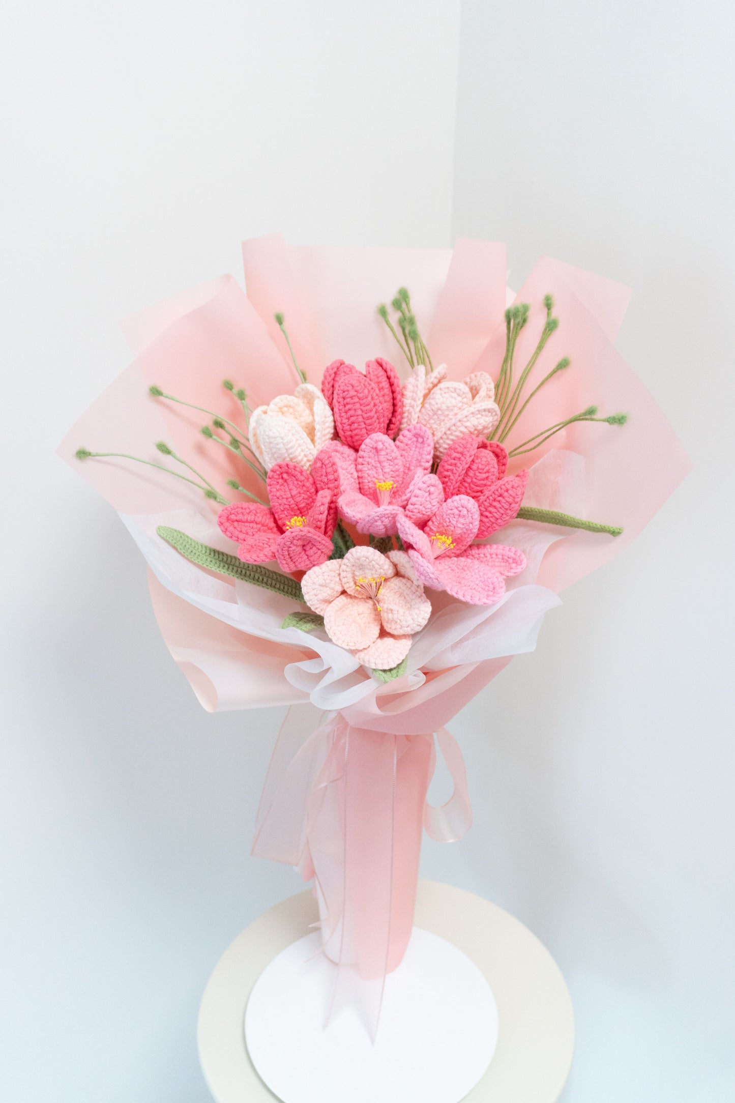 Tulips💐8 tulips woven bouquet, blue, purple, pink, yellow, red, multiple colors available