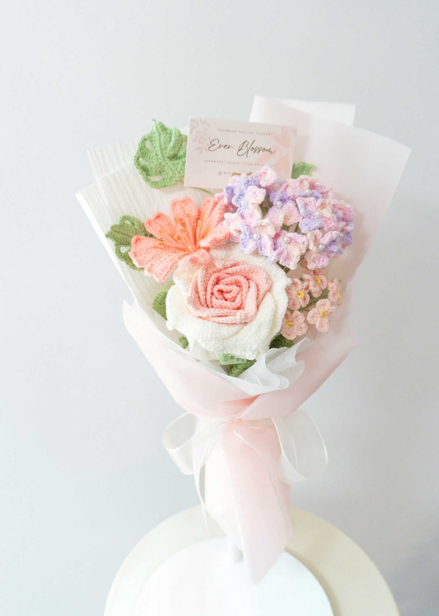 Blooming🌸Hydrangea Rose Forget-me-not Braided Bouquet · Multiple colors available