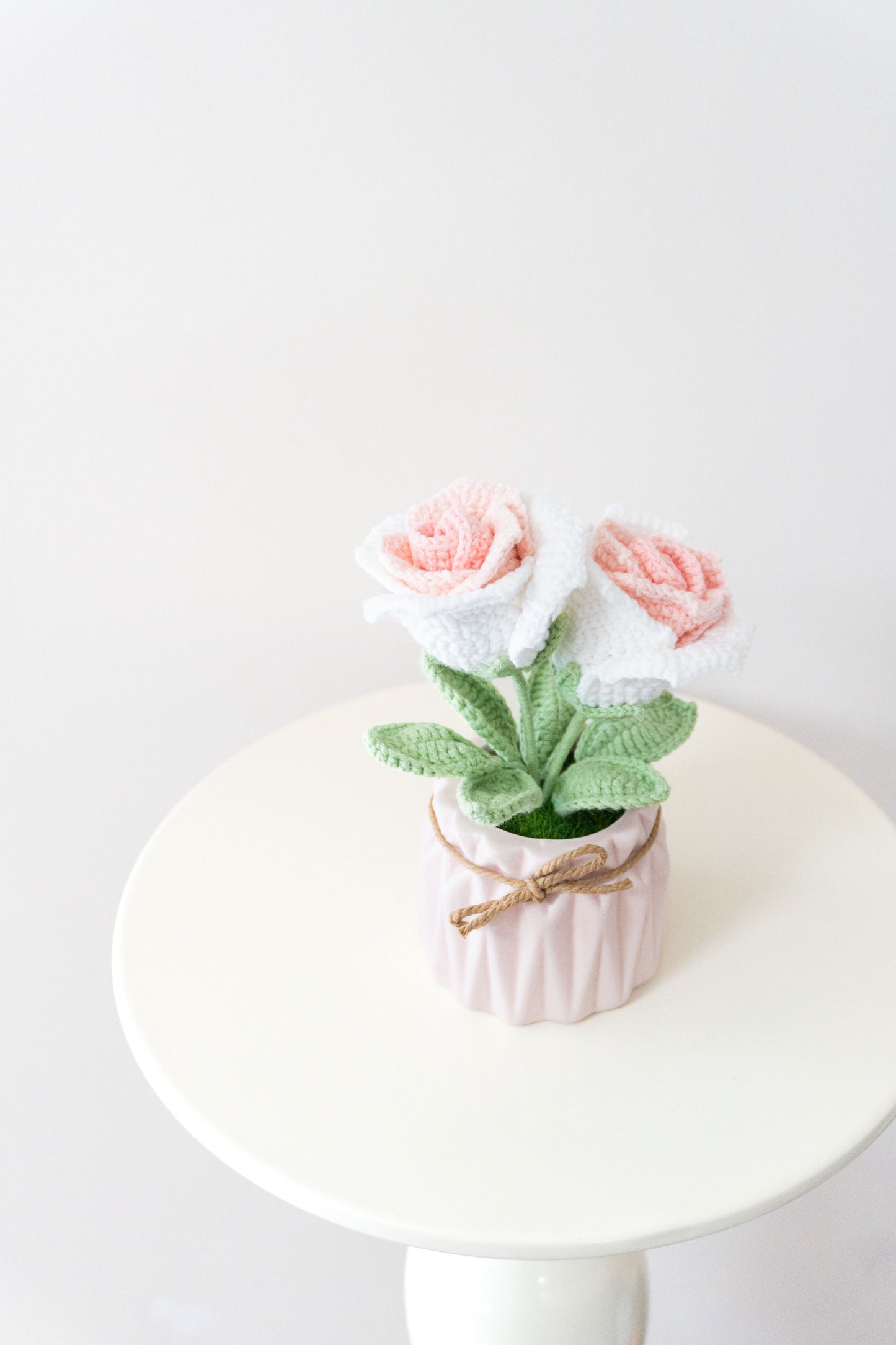 Rose🌹編織玫瑰小盆裁,多色可選
