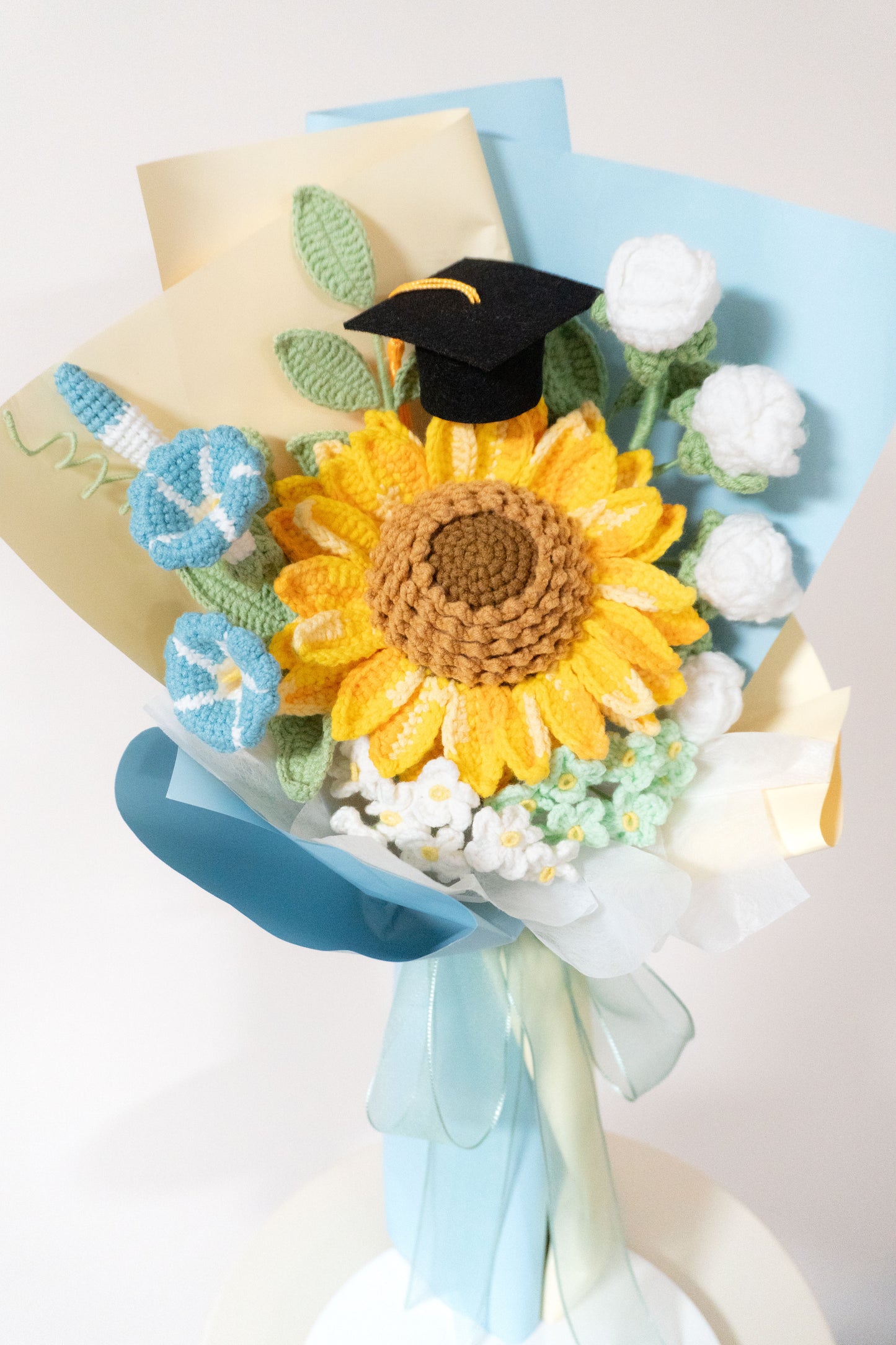 별빛 아래 행복💐해바라기 나팔꽃 장미 땋은 꽃다발