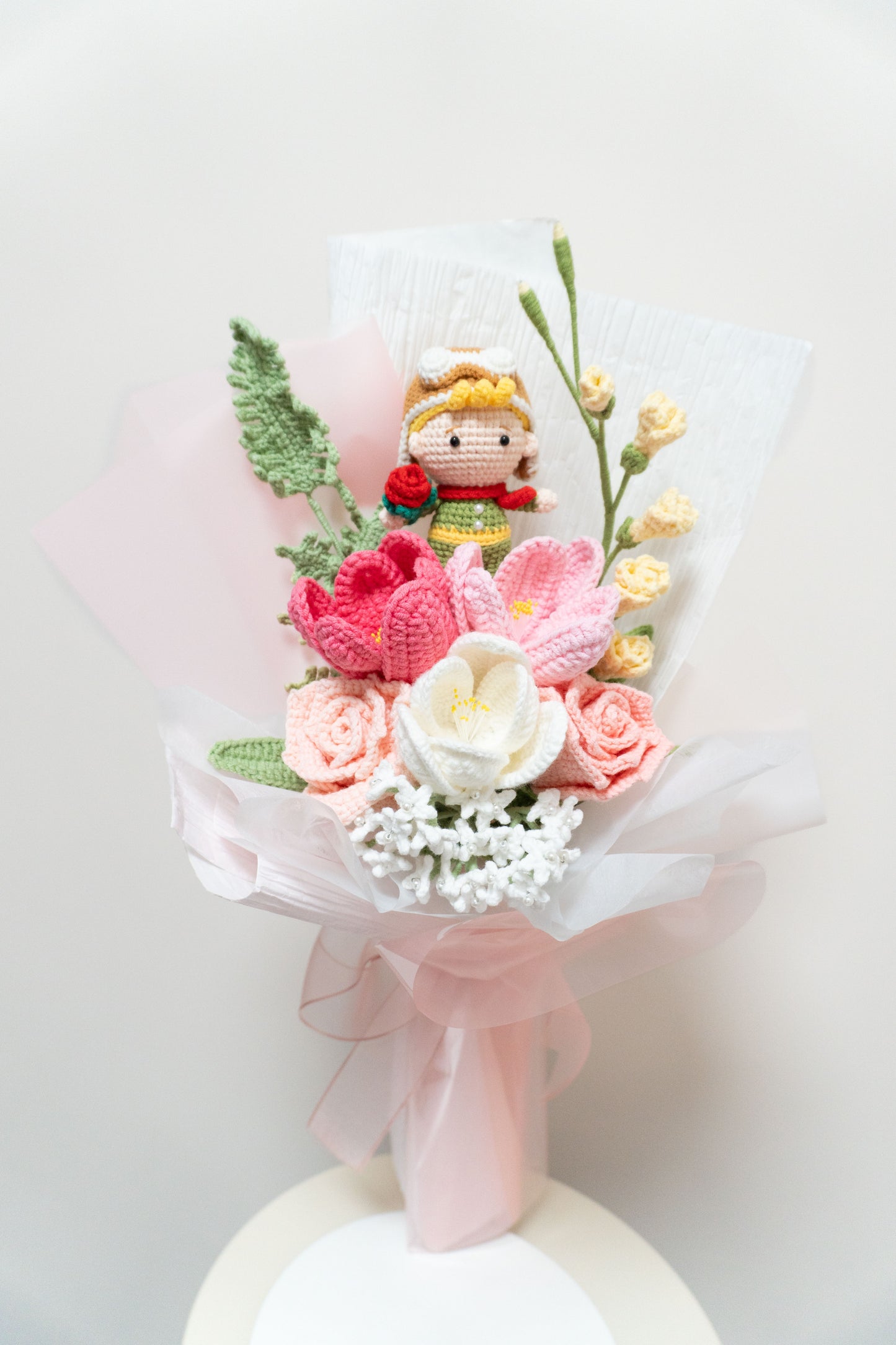 All of Mine💐The Little Prince Rose Tulip Freesia Braided Bouquet