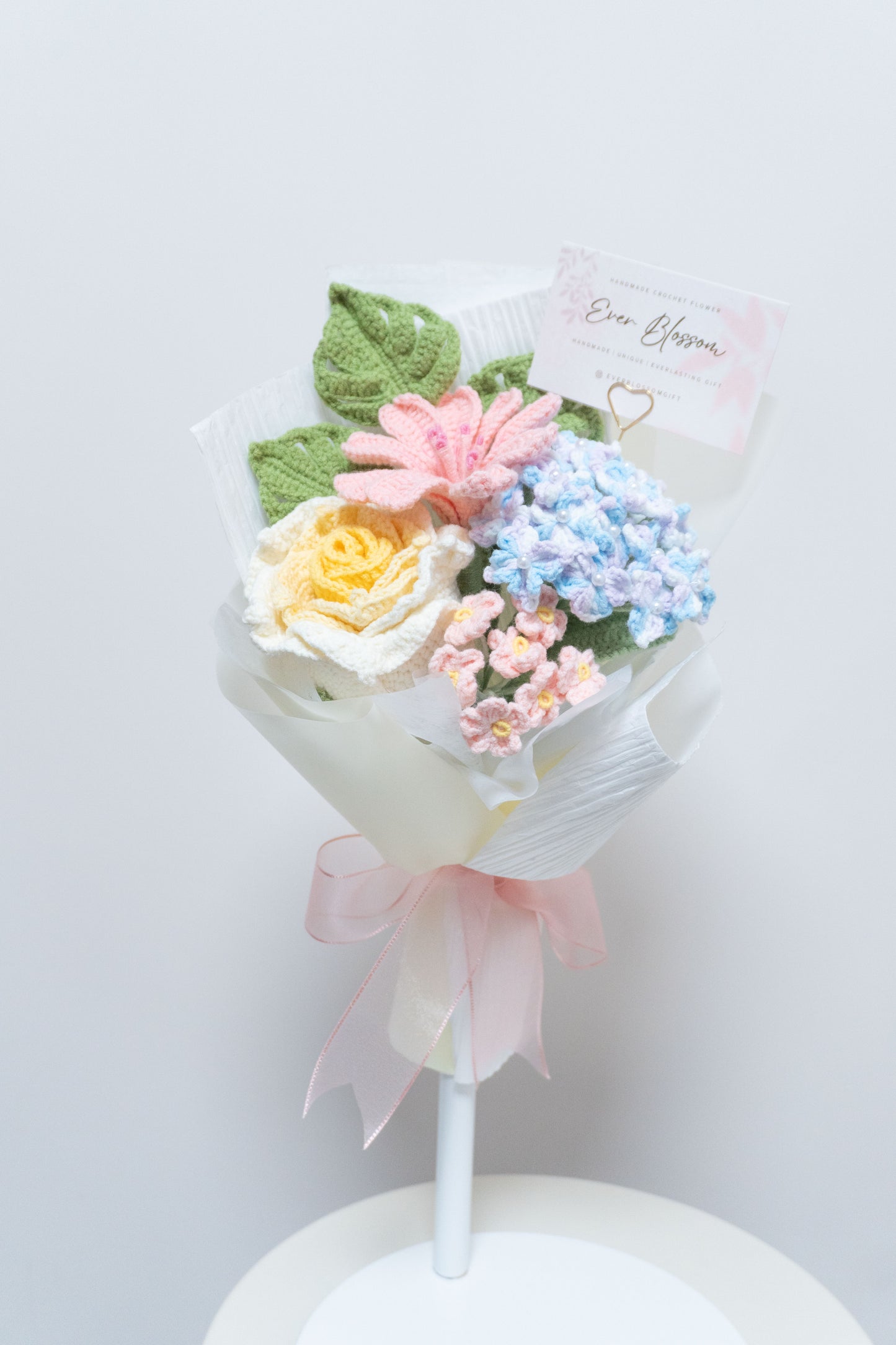 Blooming🌸수국장미 勿忘草 브레이디드 부케 · 다양한 색상 제공