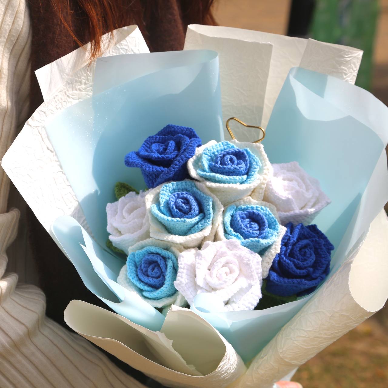 Miracle of love💐編織藍玫瑰花束