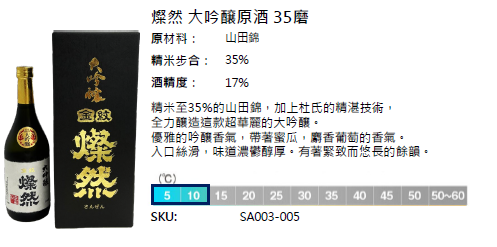 清酒|燦然 大吟釀 原酒 35磨