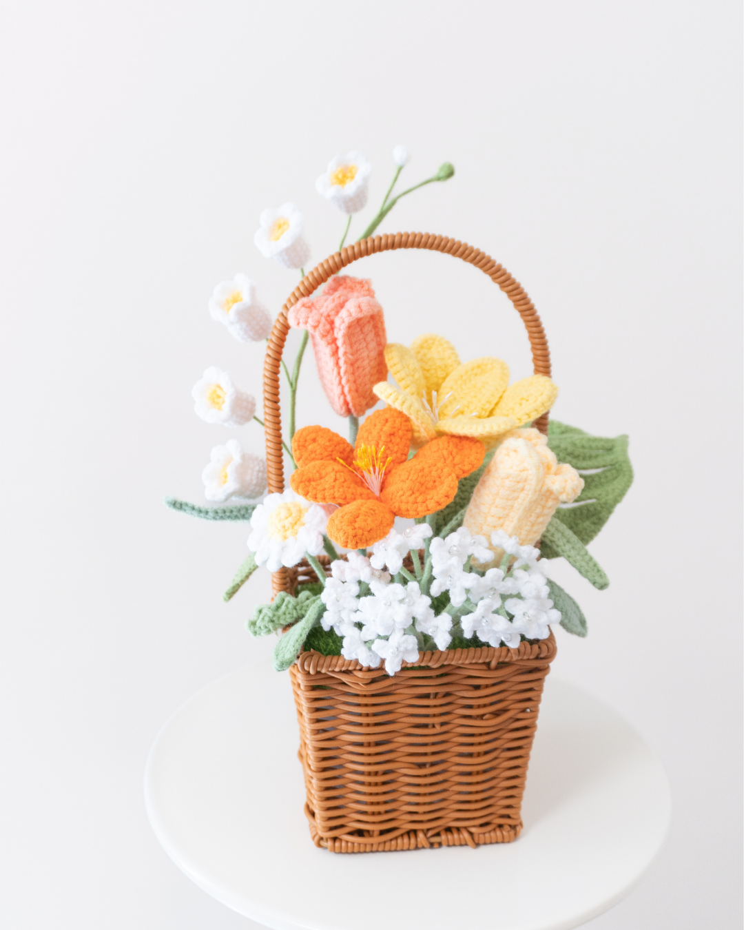 Warmth🌸Tulip and lily of the valley woven flower basket
