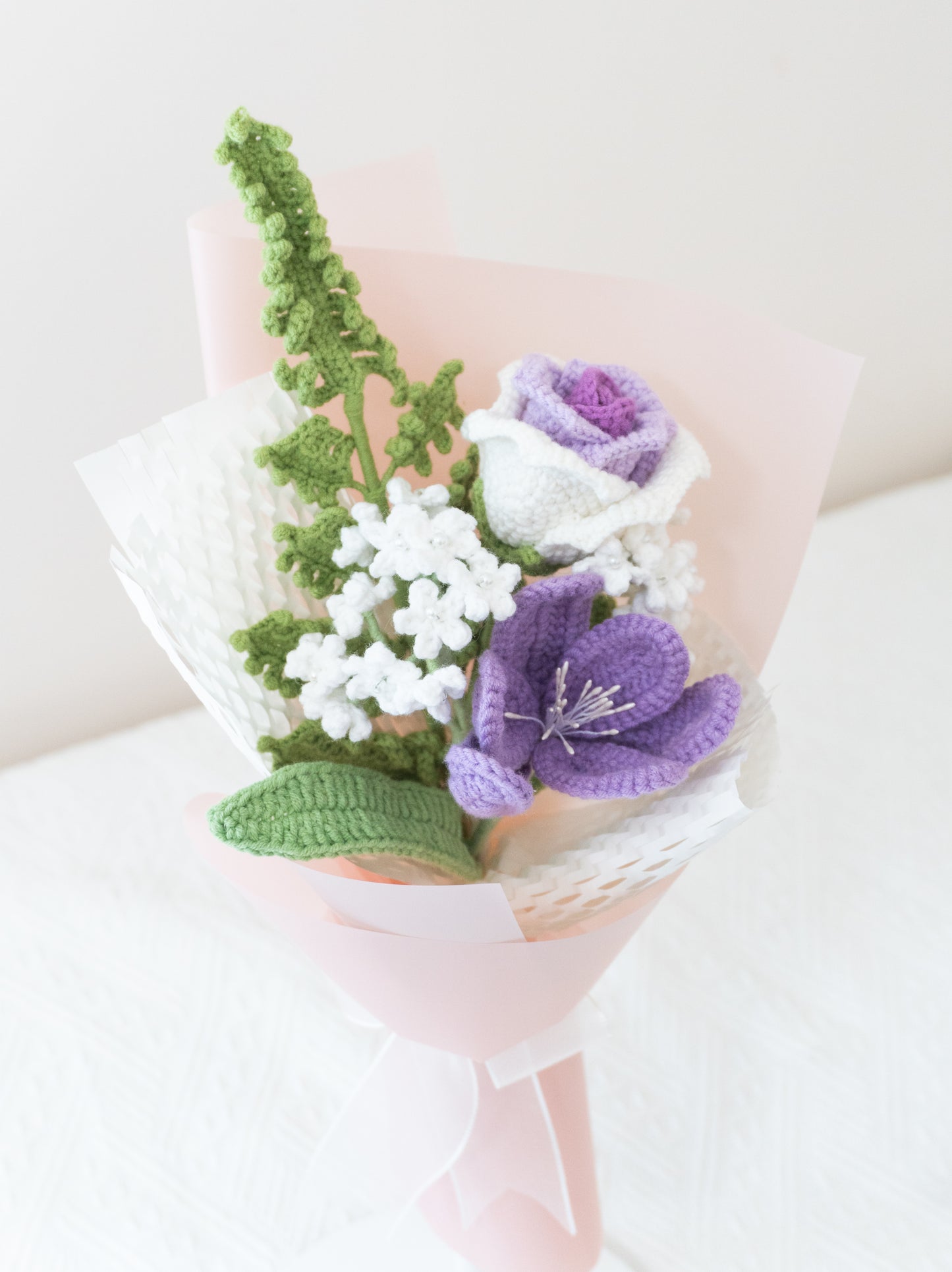 From the Start🌸Tulip, Rose, Gypsophila Braided Bouquet·Multiple colors available