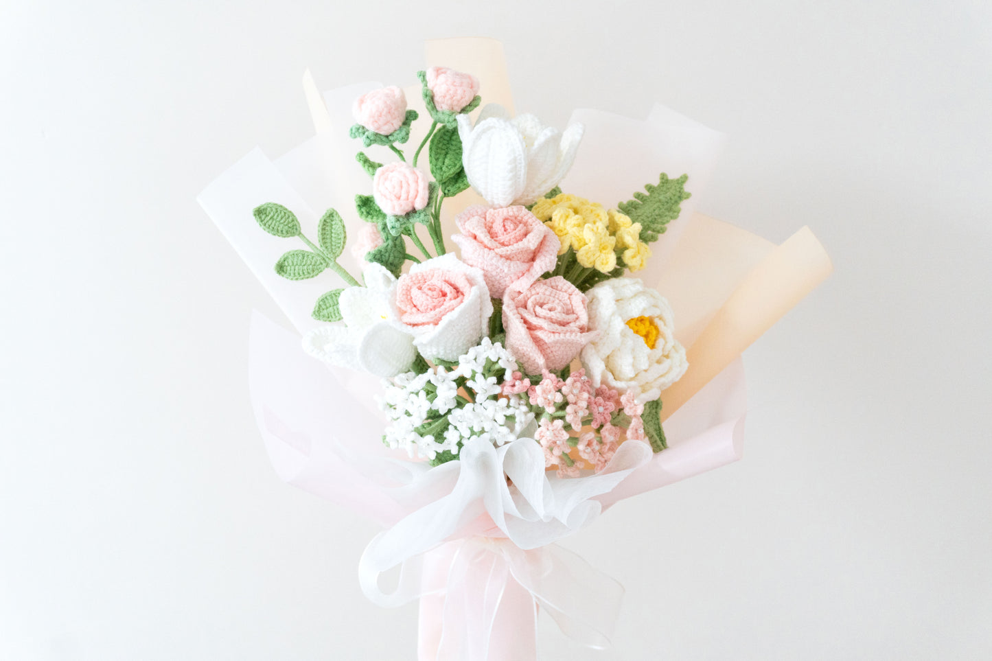 Tenderly🌸鬱金香牡丹玫瑰滿天星編織花束