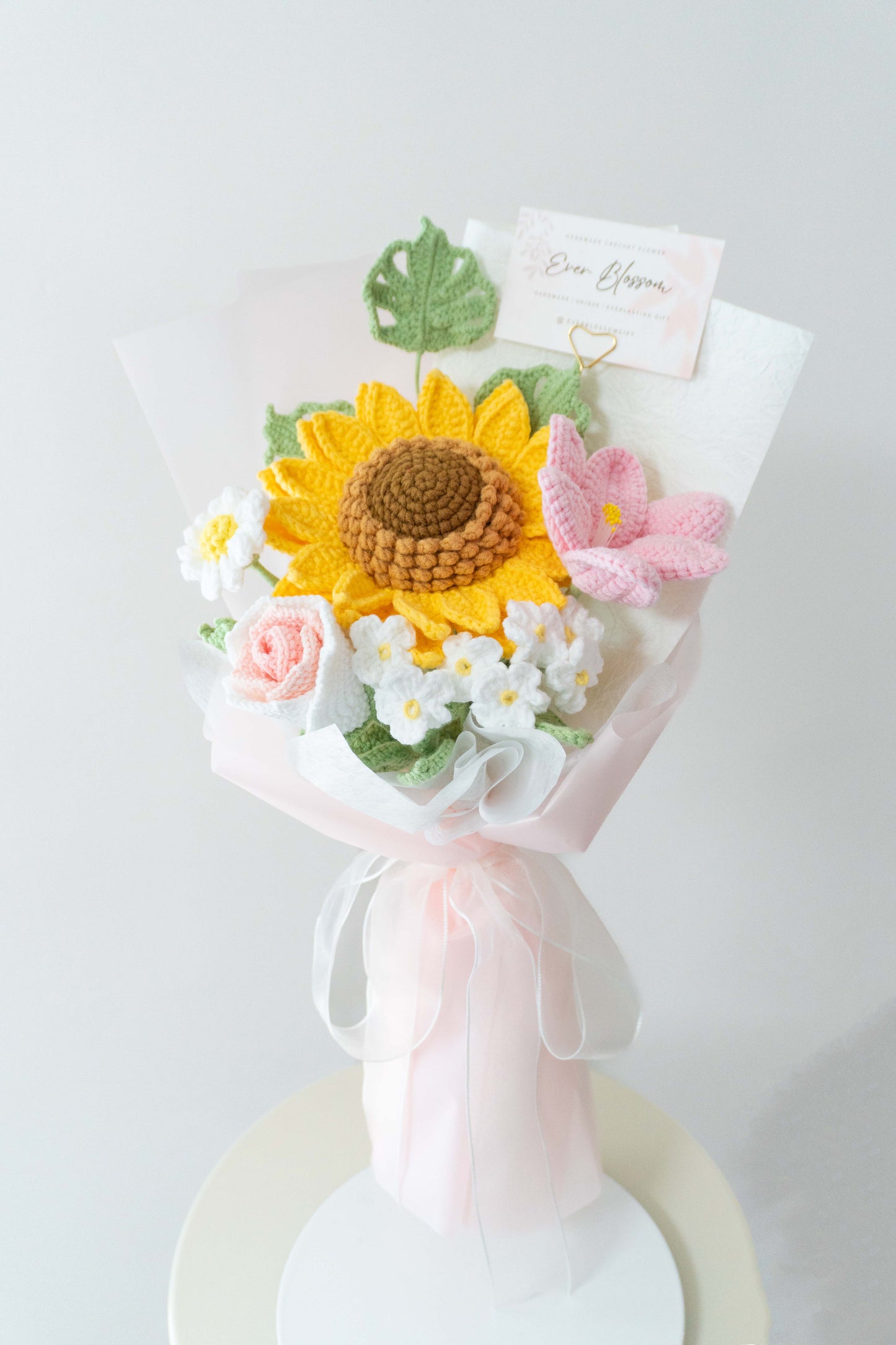 Lovely💐編織向日葵鬱金香雛菊玫瑰花束 · 多色可選