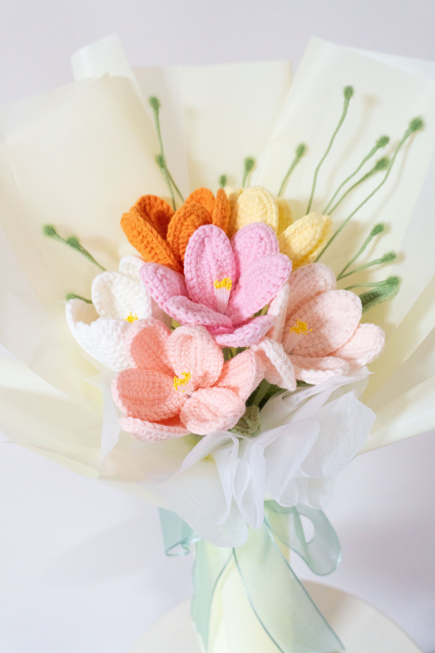 Colors of Love💐6 tulips woven bouquet