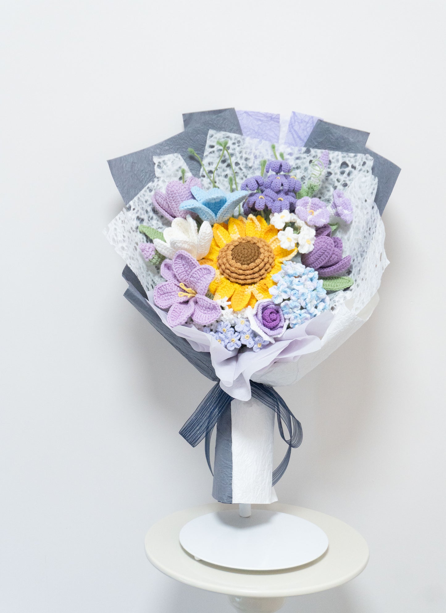 Exquisite💐 Sunflower, Morning Glory, Tulip Woven Bouquet