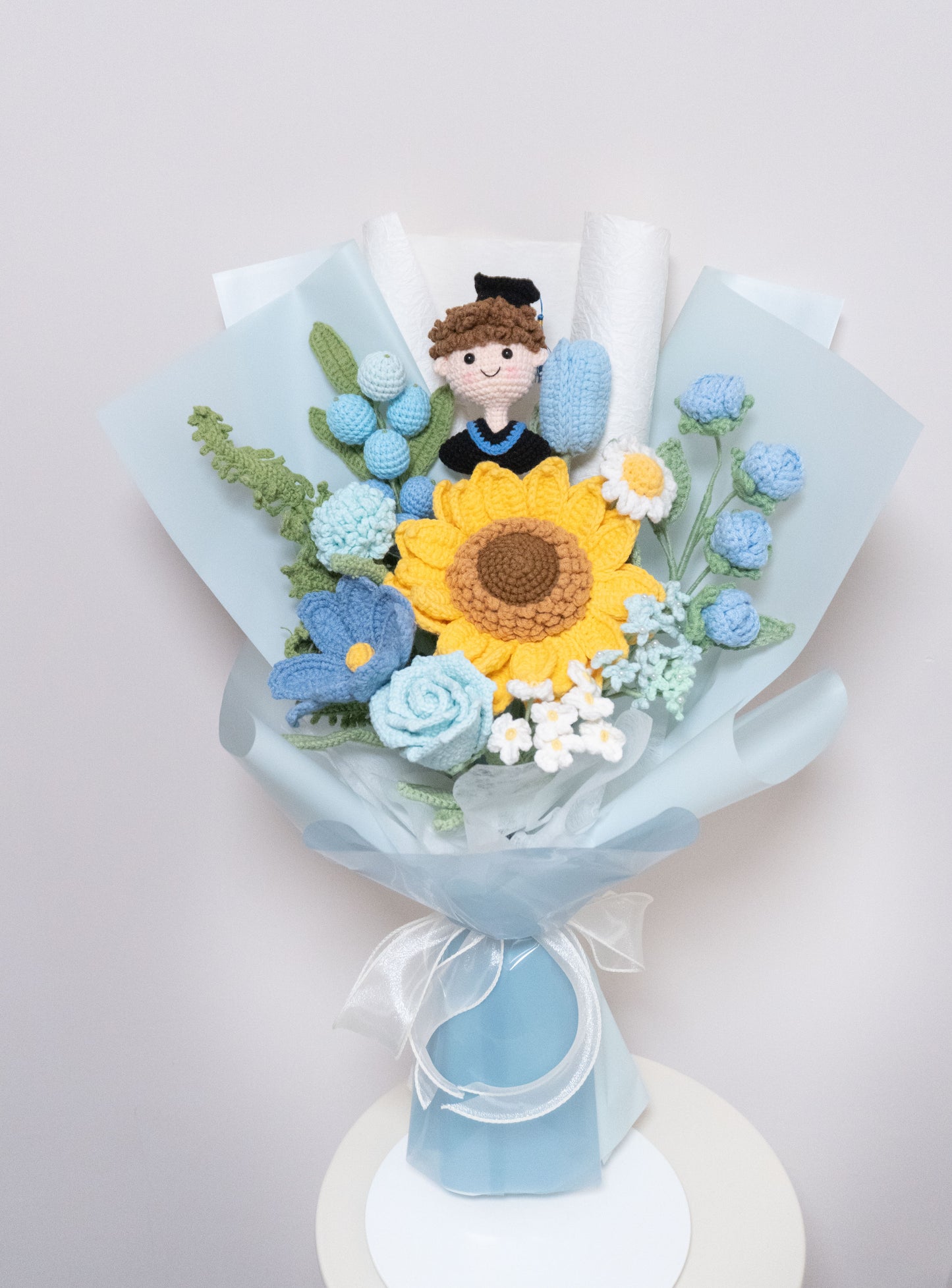 Blessed Skye💐編織畢業人偶向日葵玫瑰鬱金香花束