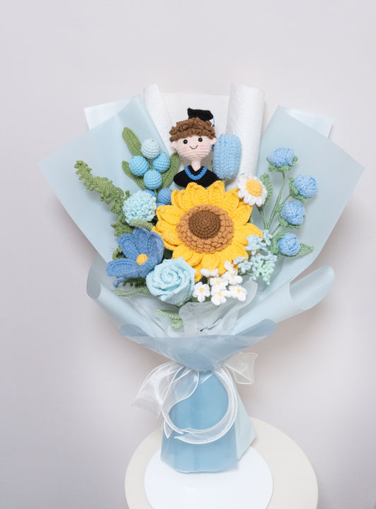 Skye 💐Woven sunflower, rose and tulip bouquet