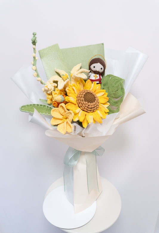 浸禮花束｜耶穌人偶向日葵大飛燕百合🌛LUNA Jesus