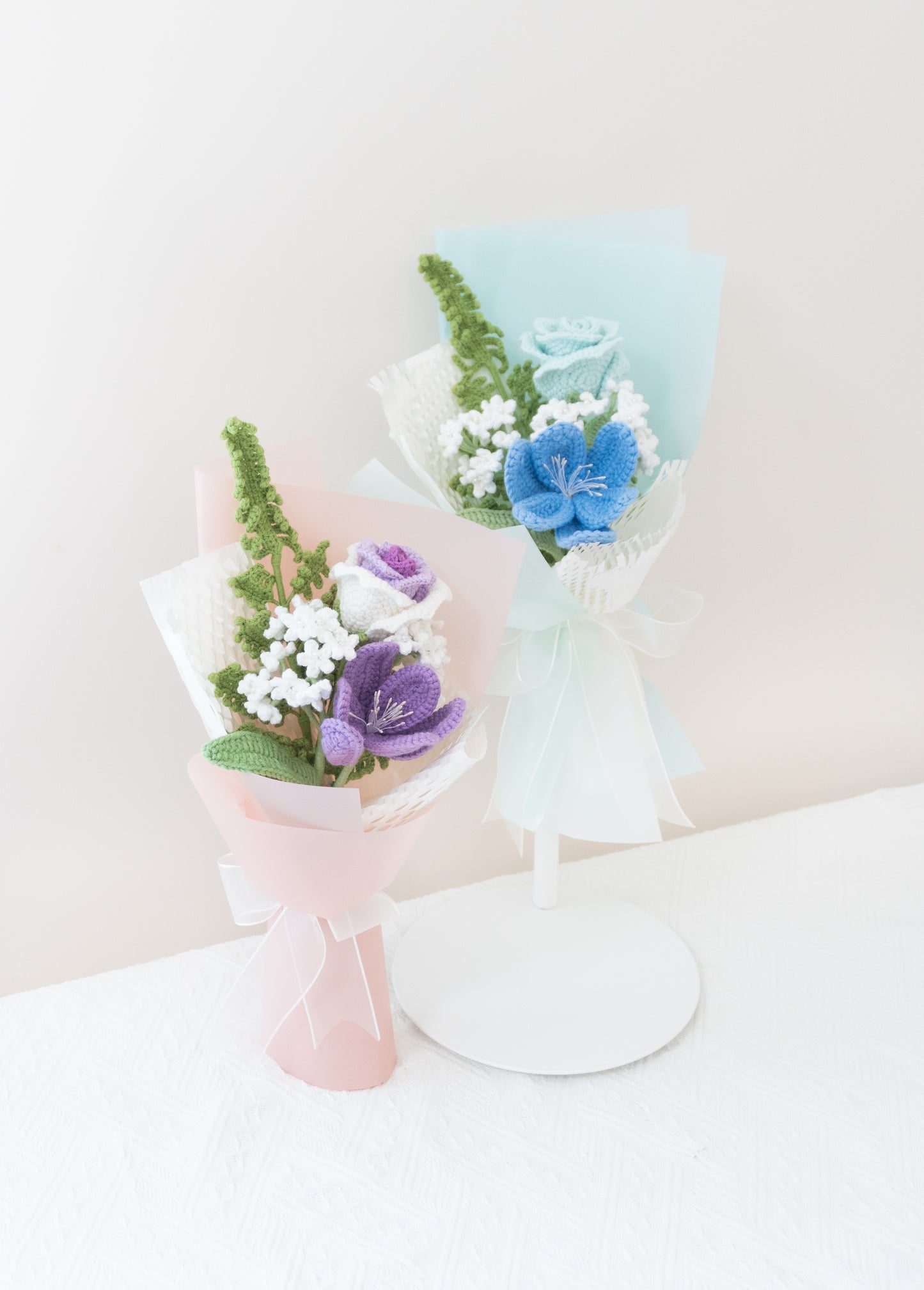 From the Start🌸Tulip, Rose, Gypsophila Braided Bouquet·Multiple colors available