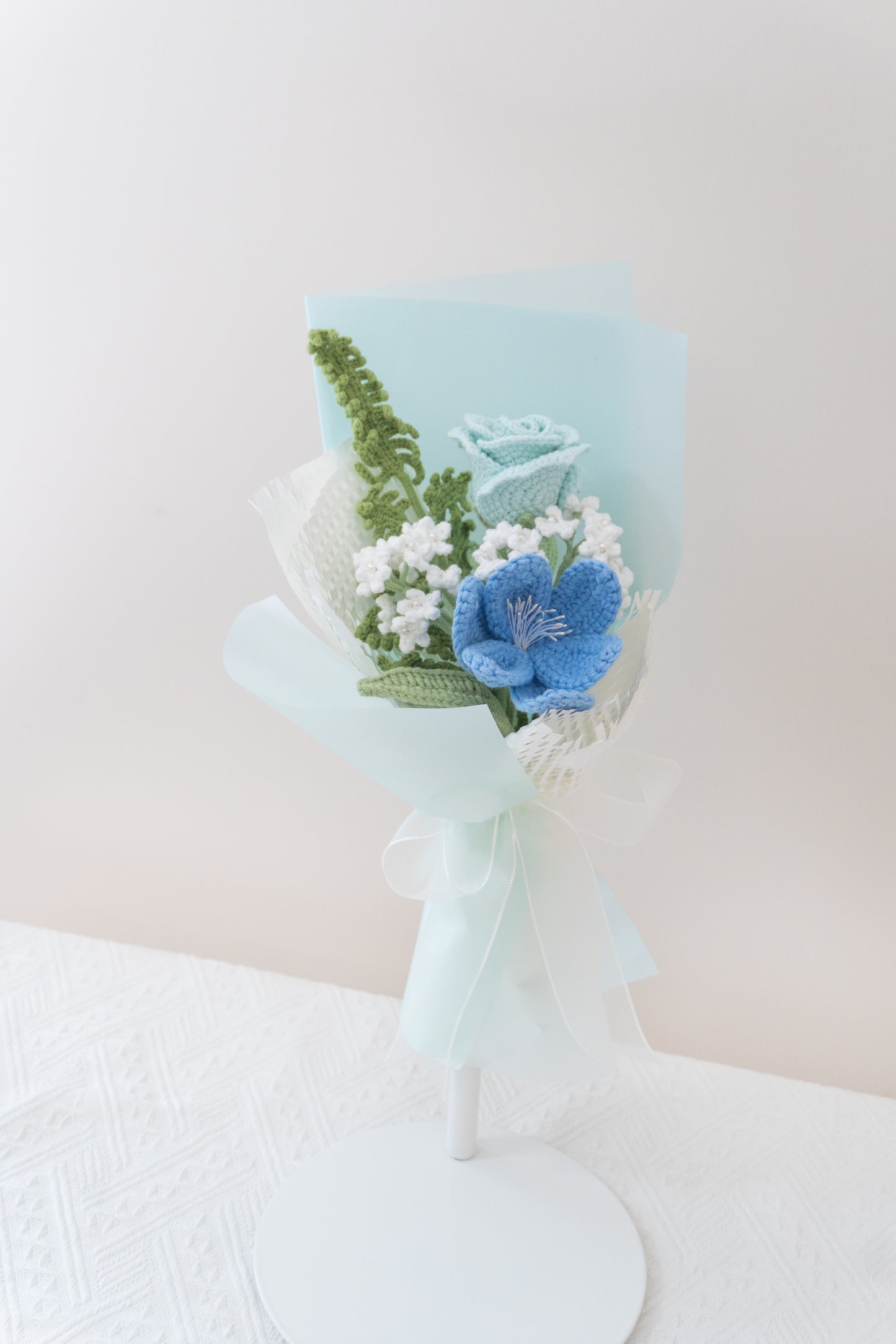 From the Start🌸Tulip, Rose, Gypsophila Braided Bouquet·Multiple colors available